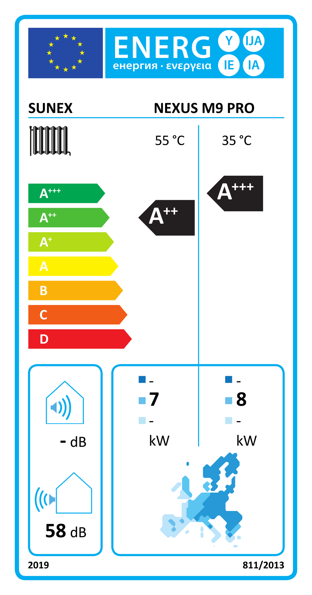 Sunex Nexus M9 Pro R290 10kW Monoblock Inverter Heat Pump for Domestic Hot Water and Heating