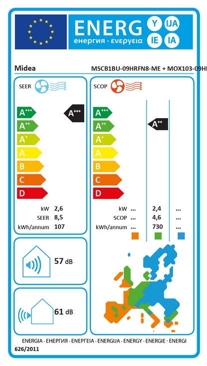 Klimaanlage Midea BreezelessE 2,8 kW MSCB1BU-09HRFN8-ME Single Split Wandgerät WIFI