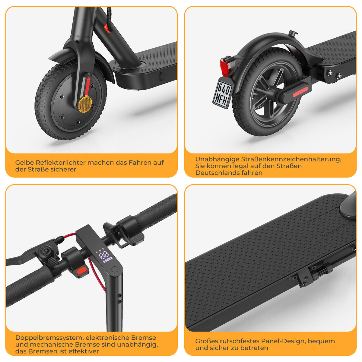 E-Scooter Elektroroller E9ABE 8,5" 350W ABE, mit Straßenzulassung 20kmh 20-30km Reichweite