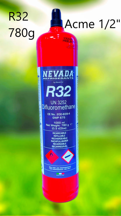 Refrigerant R32 1L 780g with or without valve, for air conditioning and heat pump