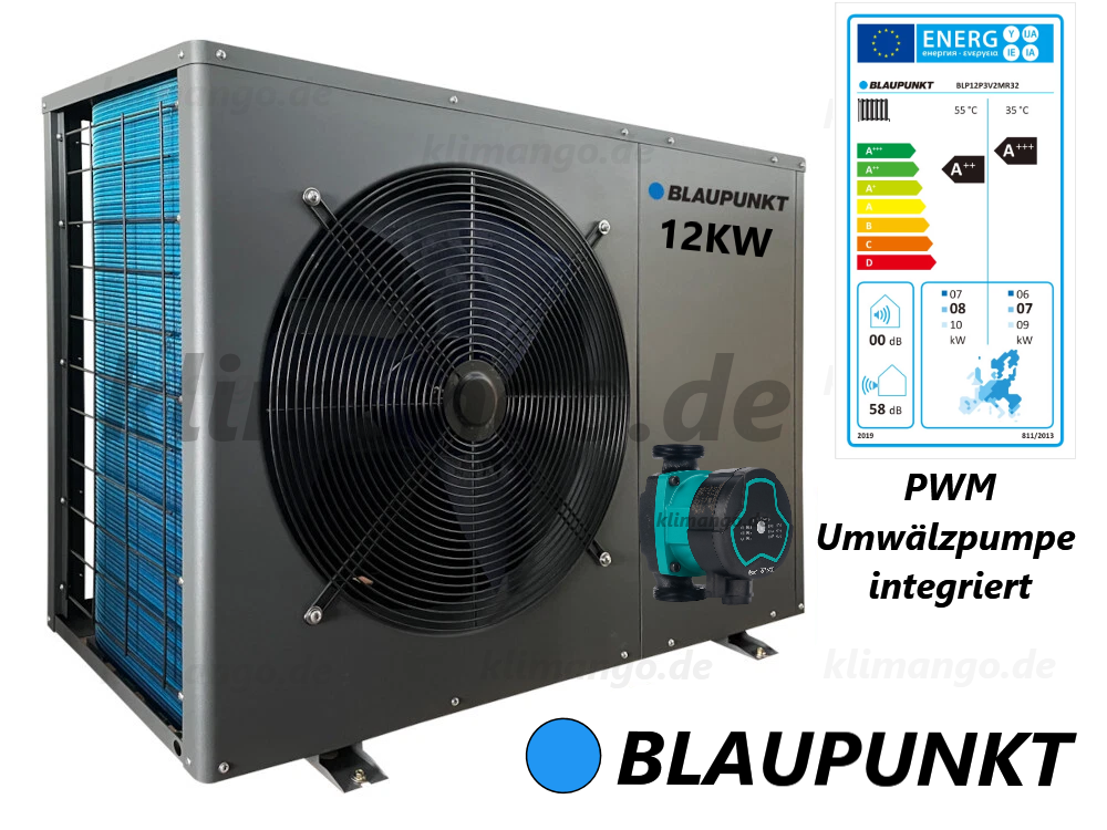 Blaupunkt Monoblock Wärmepumpe 12kW BLP12P3V2MR32 mit integrierter Umwälzpumpe