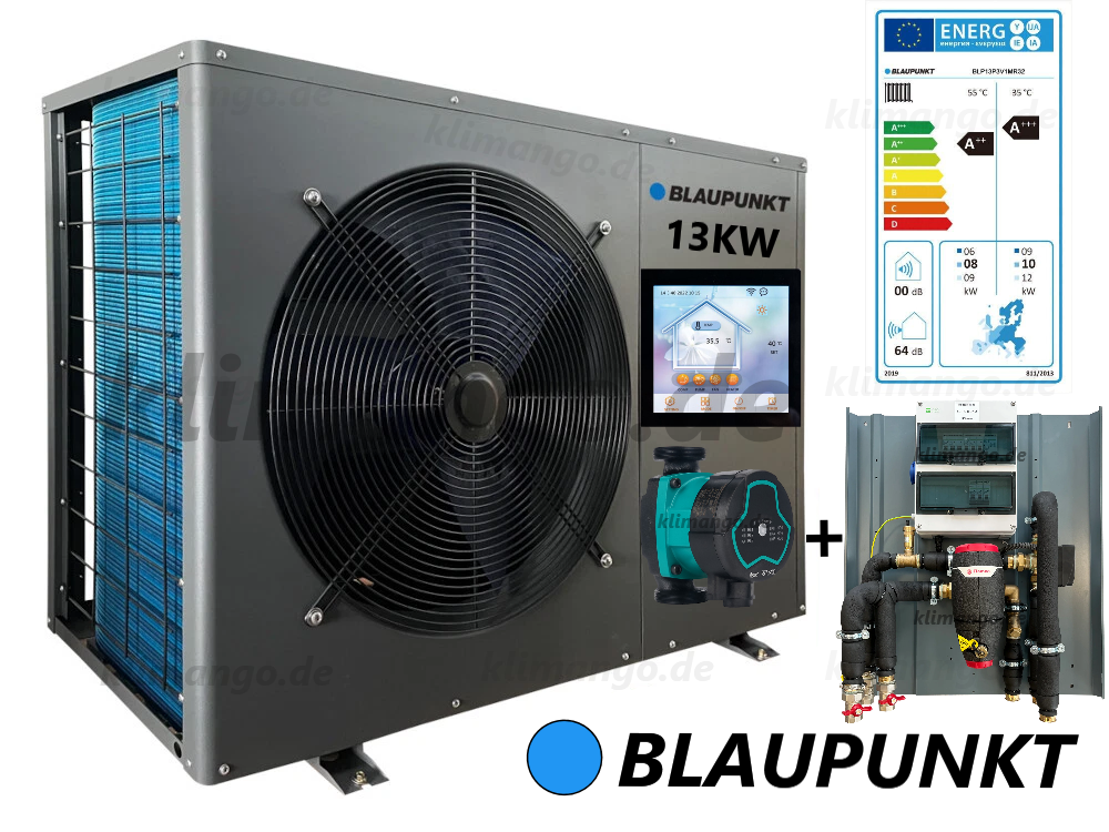 Blaupunkt Monoblock Wärmepumpe 13kW BLP13P3V1MR32 inkl. Hydrobox