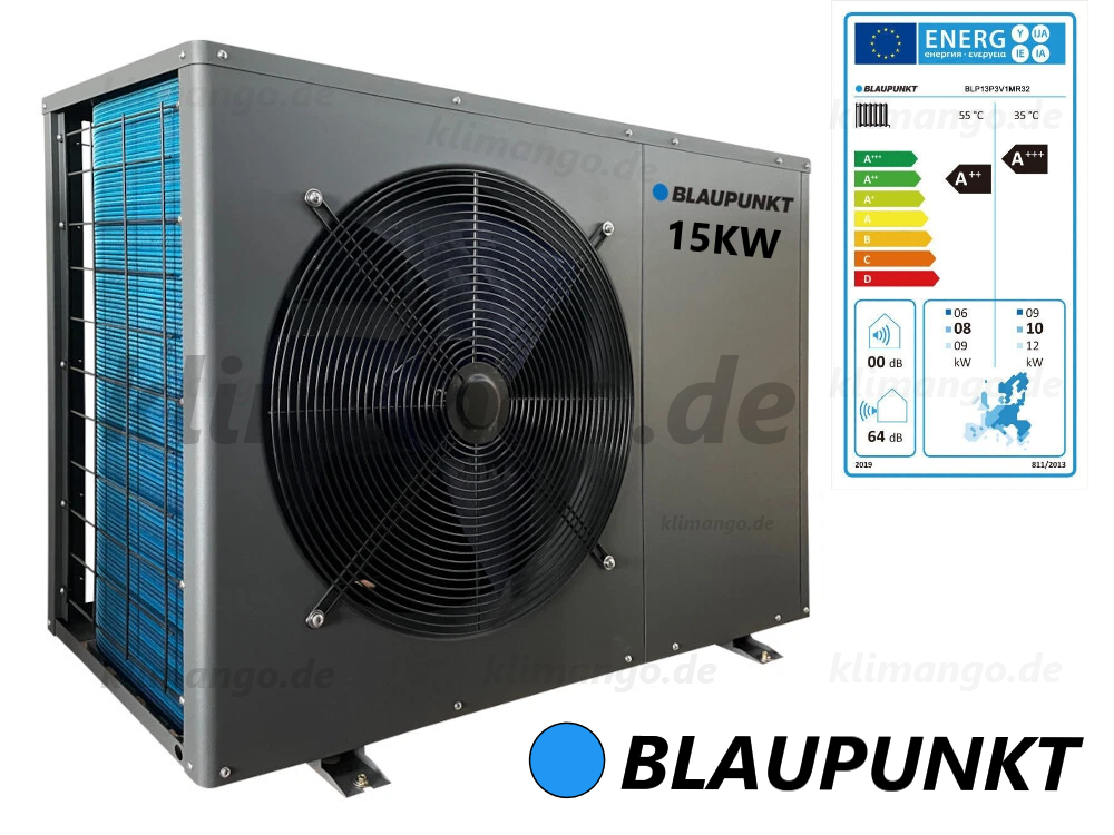 Blaupunkt Monoblock Wärmepumpe Luft/-Wasser 15 kW BLP15P3V2MR32 Wifi BAFA Heizen / Kühlen A+++
