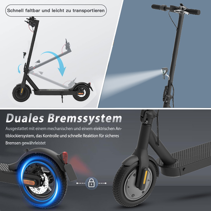E-Scooter Elektroroller E9ABE 8,5" 350W ABE, mit Straßenzulassung 20kmh 20-30km Reichweite