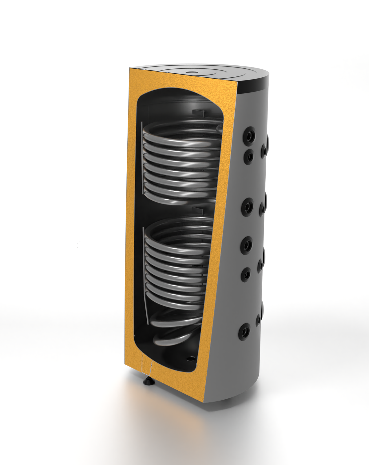 SUNEX Buffer Tank FISH S11 X 200 to 500 Liters 2x Heat Exchangers Special Design for Solar System