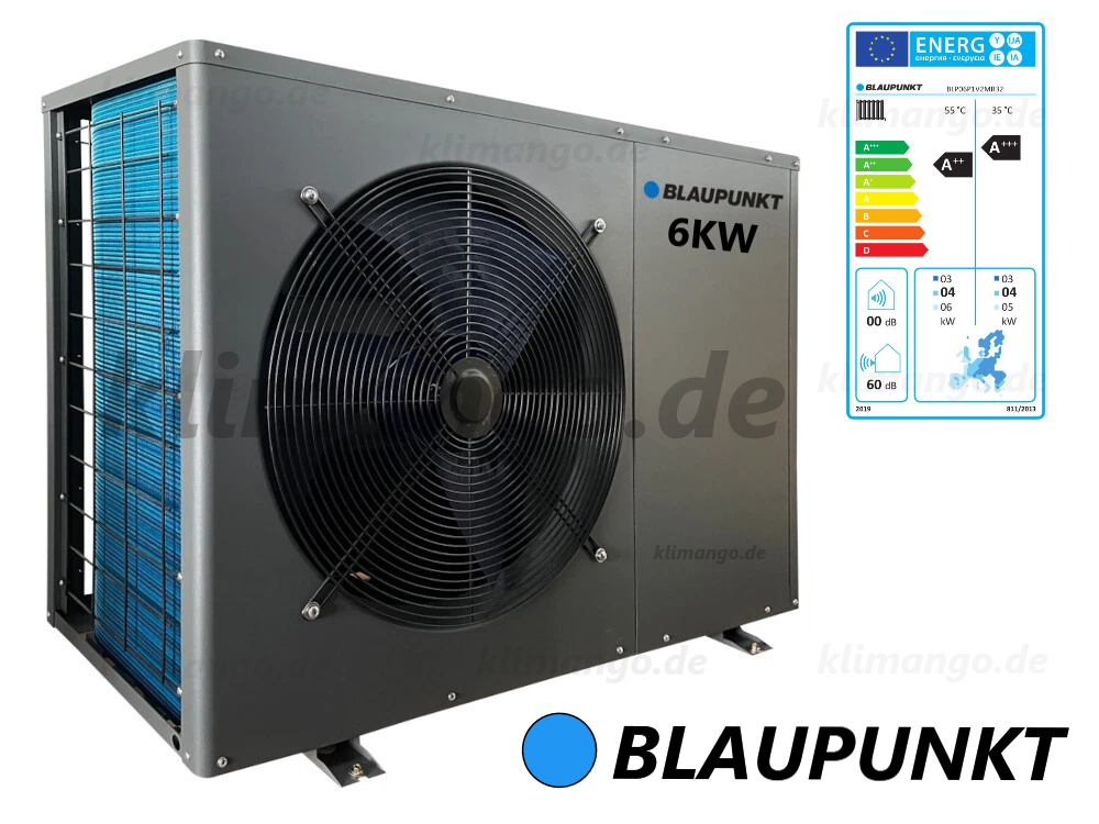 Blaupunkt Monoblock Wärmepumpe Luft/-Wasser 6 kW BLP06P1V2MR32 Wifi BAFA Heizen / Kühlen A+++