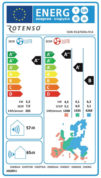 Rotenso Klimaanlage Imoto 2,6 kW bis 7 kW Single-Split Wandgeräte-Set Digital Inverter WiFi A+++