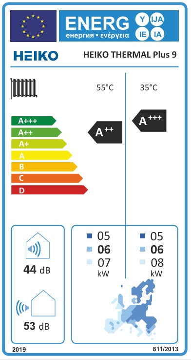 Heiko Thermal Plus 9 | Single-phase 9kW monoblock heat pump hydraulic module with 250-L hot water storage tank BAFA Heating Cooling WiFi A+++