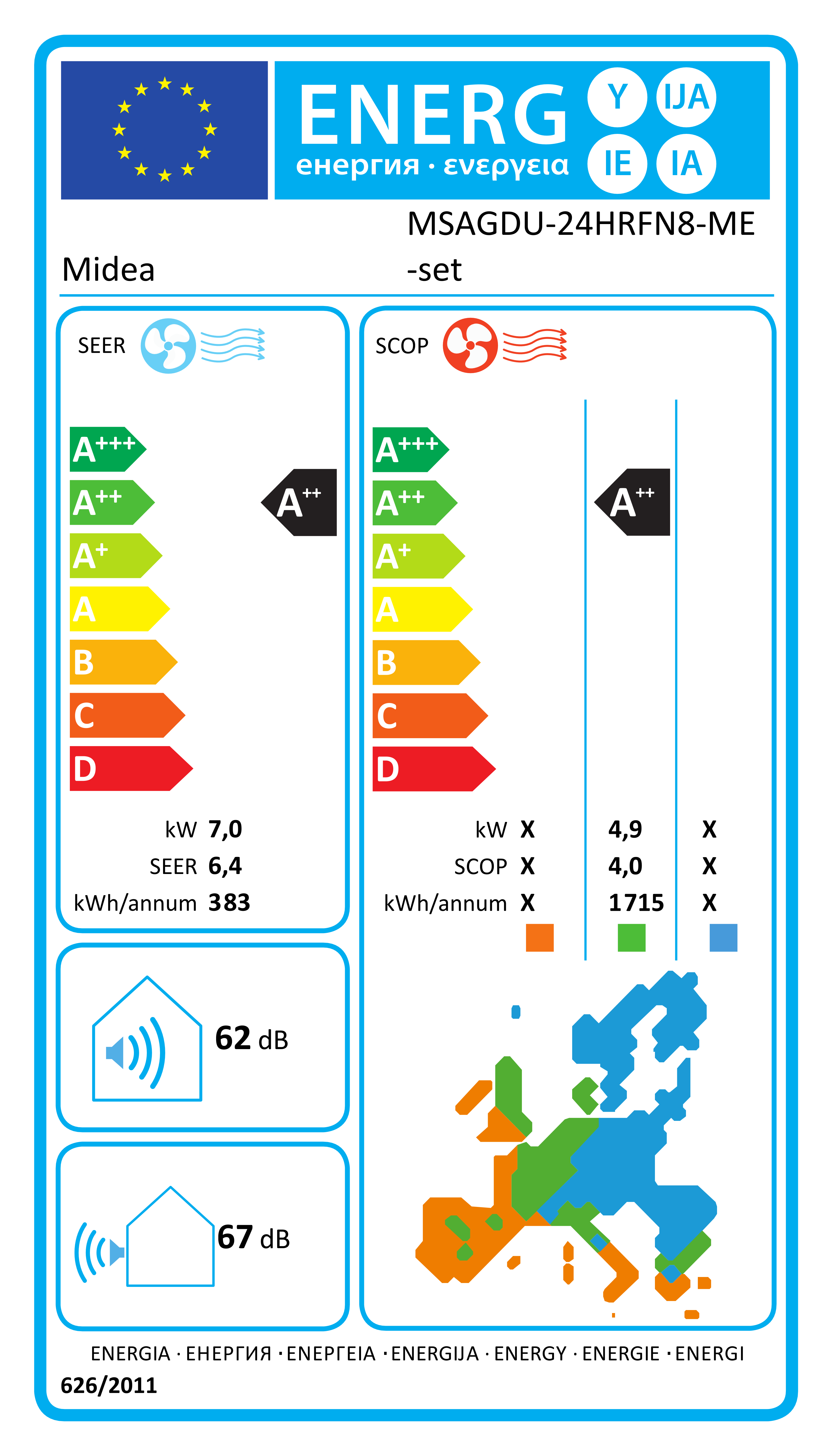 Energieeffizienzklasse für Kühlen