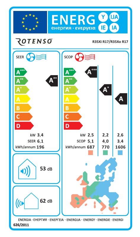 Energieeffizienzklasse für Kühlen