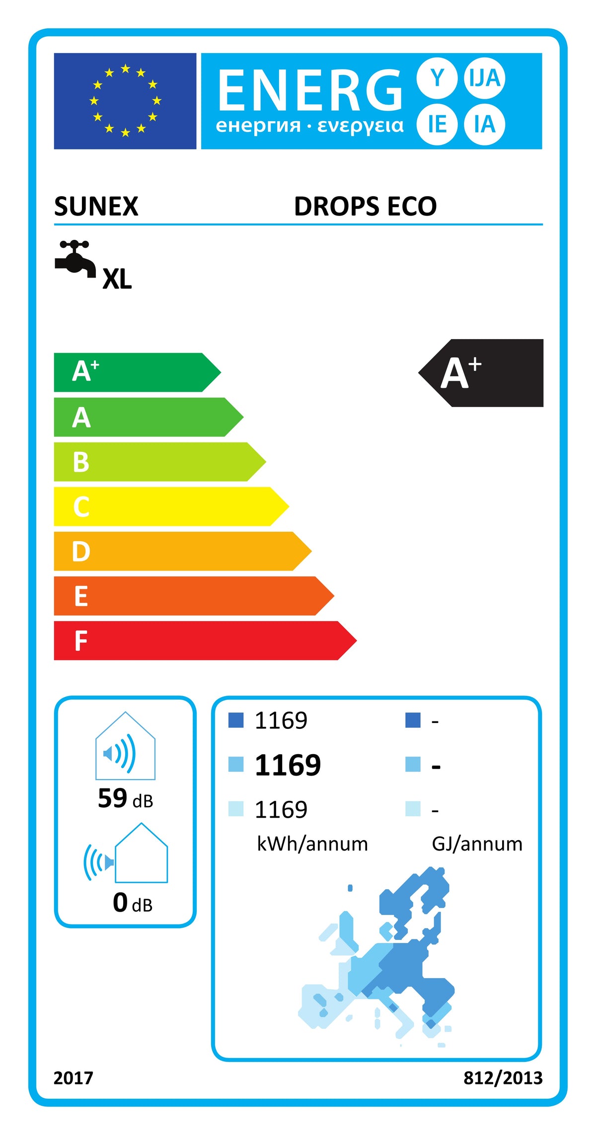 Sunex DROPS ECO Heat Pump for Hot Water, Domestic Water, Drinking Water, Heating