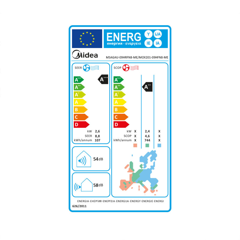 Klimaanlage Midea Xtreme Save Pro Single Split  Set 2,6kW MSAGAU-09HRFN8-ME R32