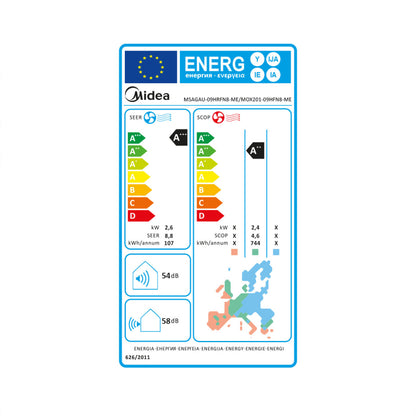 Klimaanlage Midea Xtreme Save Pro Single Split  Set 2,6kW MSAGAU-09HRFN8-ME R32