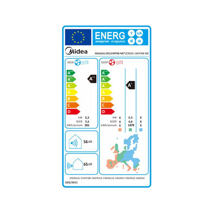 Klimaanlage Midea Xtreme Save Pro Dual Split Set 2X 2,5KW Multisplit MSAGBU-09HRFN8-ME R32