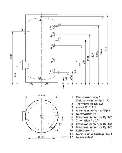 Sunex Wärmepumpe Komplettset 8 kW NEXUS M8 EVI Monoblock mit Brauchwasser und Pufferspeicher