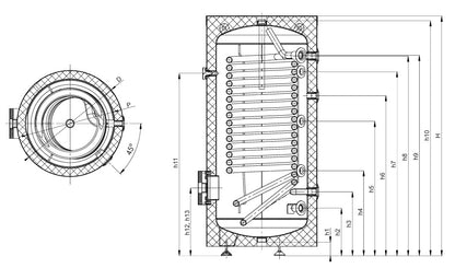 SUNEX FISH S15 X hot water storage tank, 200 to 500 liters | High-performance heat exchanger with large heating surface 