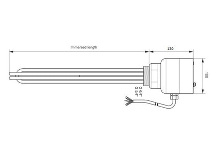 Immersion heater PV suitable 400V heating element 3 4.5 6 7.5 9kW buffer & water storage tank