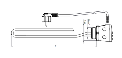 Elektro Heizstab 2 / 3 kW GZ 6/4" 230V Edelstahl, Heizpatrone mit Thermostat für Puffer- & Wasserspeicher