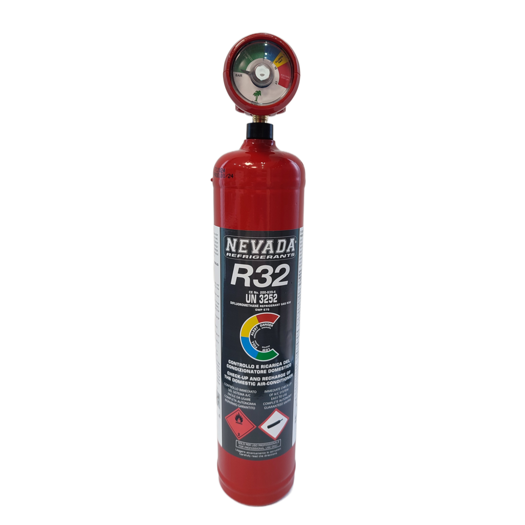 Kältemittel R32 780g mit Füllschlauch & Manometer, für Klimaanlage & Wärmepumpe