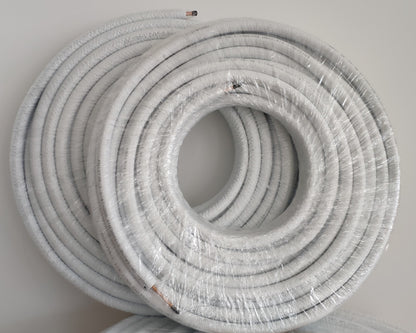 Kältemittelleitung 50m 1/4" + 3/8" Kupferrohr Isoliert EN12735 für Klimaanlage & Wärmepumpe
