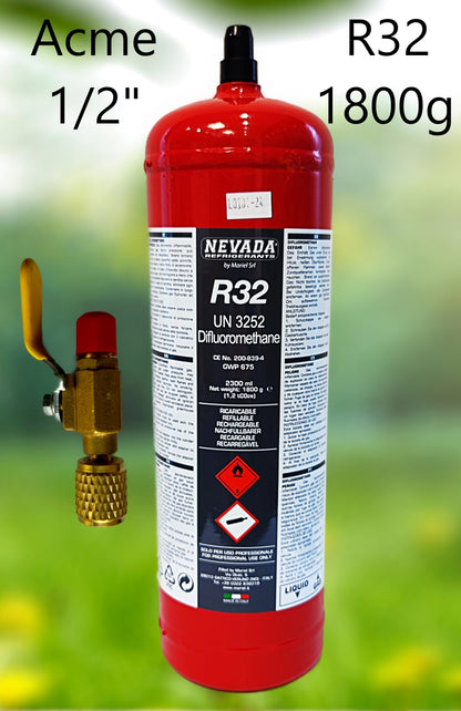 Nevada R32 refrigerant 2.3L 1800g with or without valve, for air conditioner and heat pump