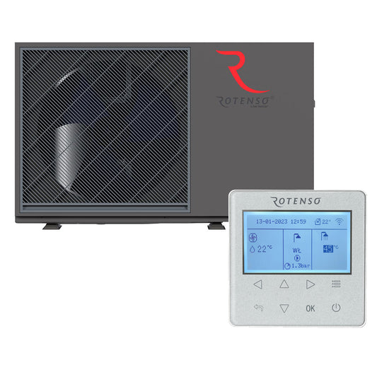 Rotenso Airmi Wärmepumpe Monoblock Luft-Wasser 16KW AIMB160X3 Black BAFA Wifi A+++, Heizen Kühlen