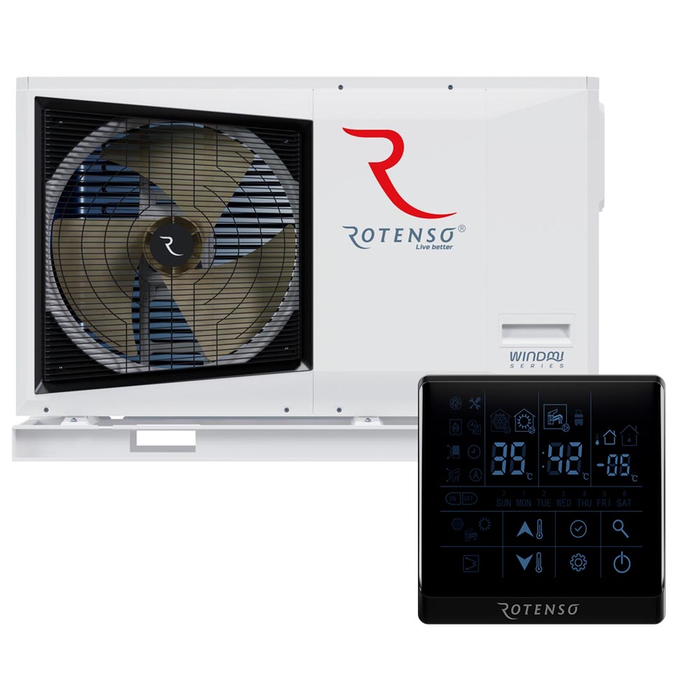 Rotenso Windmi Wärmepumpe Monoblock Luft-Wasser  WIM80X1 8KW BAFA Wifi A+++, Heizen Kühlen