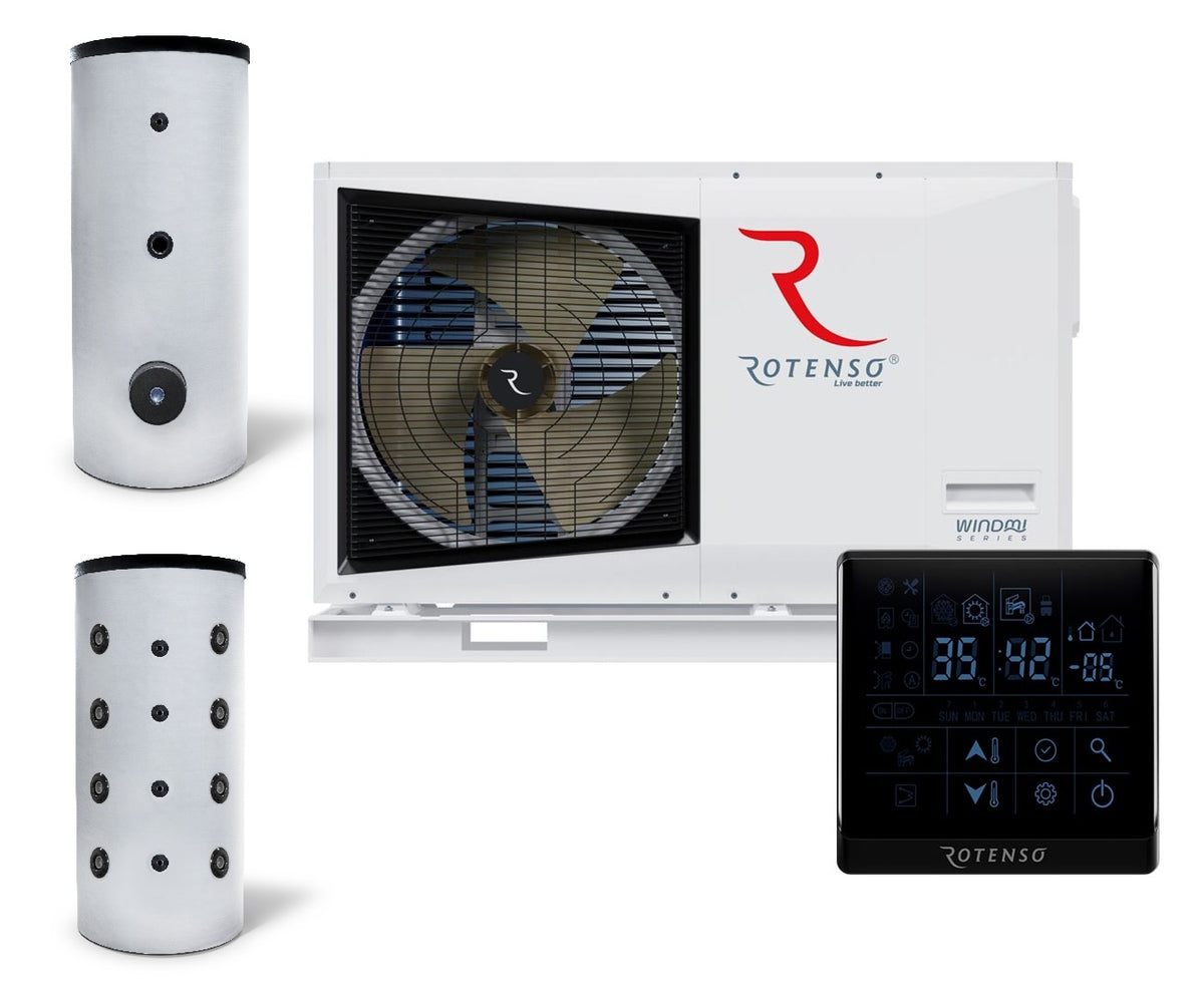 Rotenso Windmi Wärmepumpe Monoblock Luft-Wasser  WIM80X1 8KW BAFA - Pufferspeicher - Brauchwasserspeicher