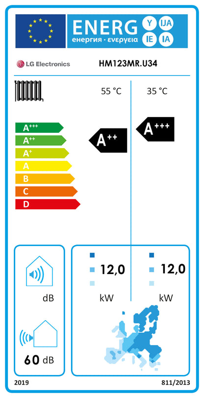 LG Air-to-Water Heat Pump THERMA V R290 Monoblock 12kW - HM123HF.UB60 with Hydrobox