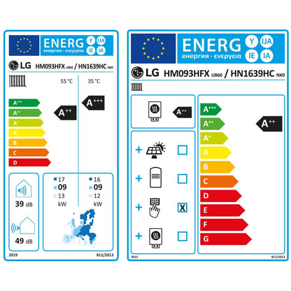 LG Luft-/Wasser-Wärmepumpe THERMA V R290 Monoblock 9kW - HM093HFX.UB60 mit Hydrobox