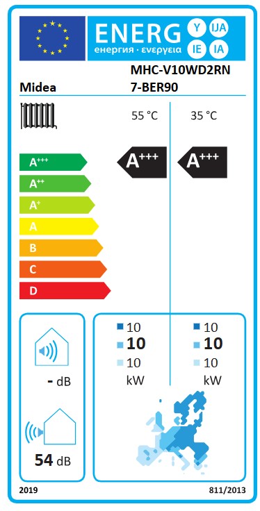 Midea M-Thermal Nature Mono MHC-V10WD2RN7-BER90 Monoblock heat pump 10kW R290