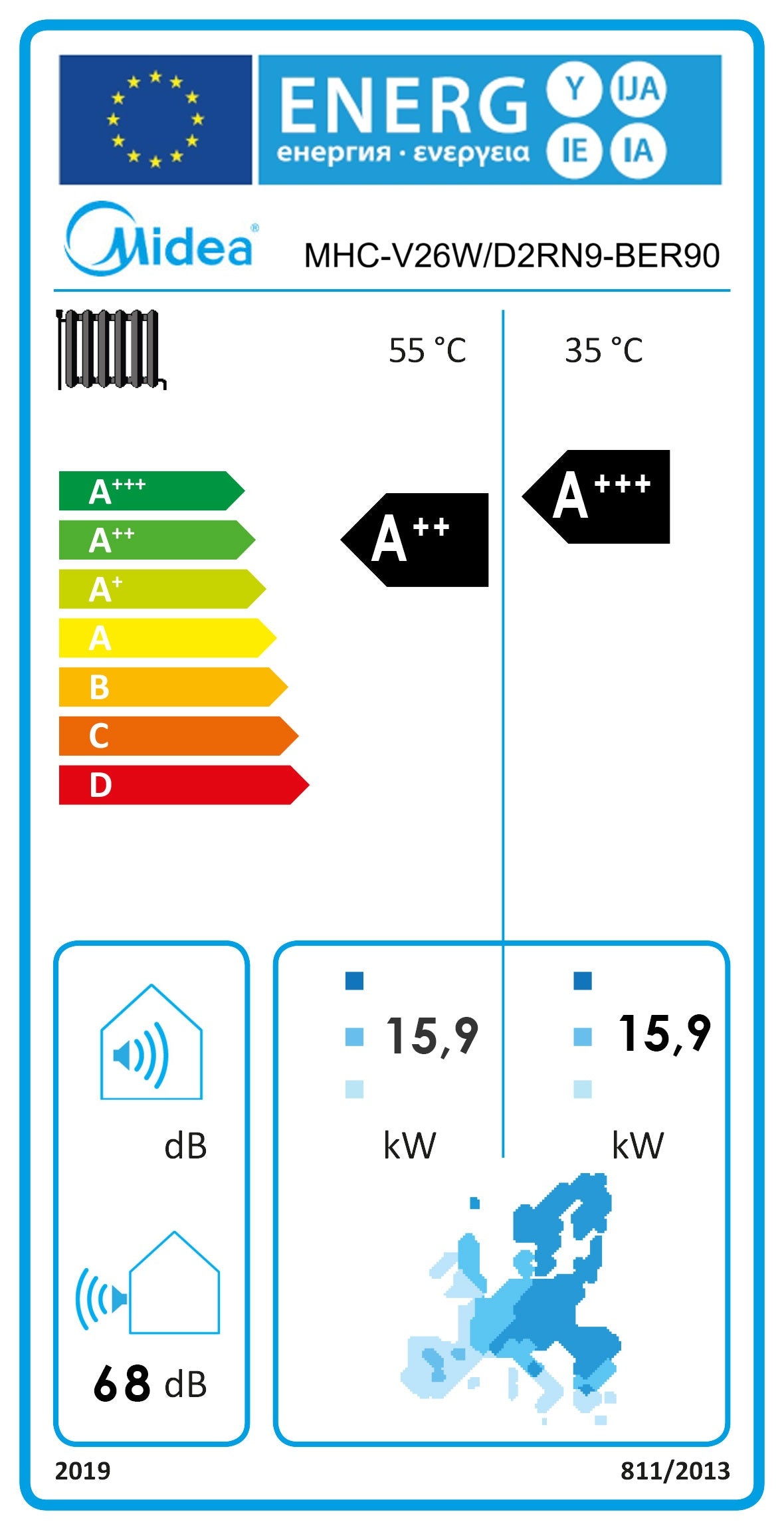 Midea M-Thermal 26kW Luft Wasser Monoblock Wärmepumpe MHC-V26W/D2RN8 WiFi R32