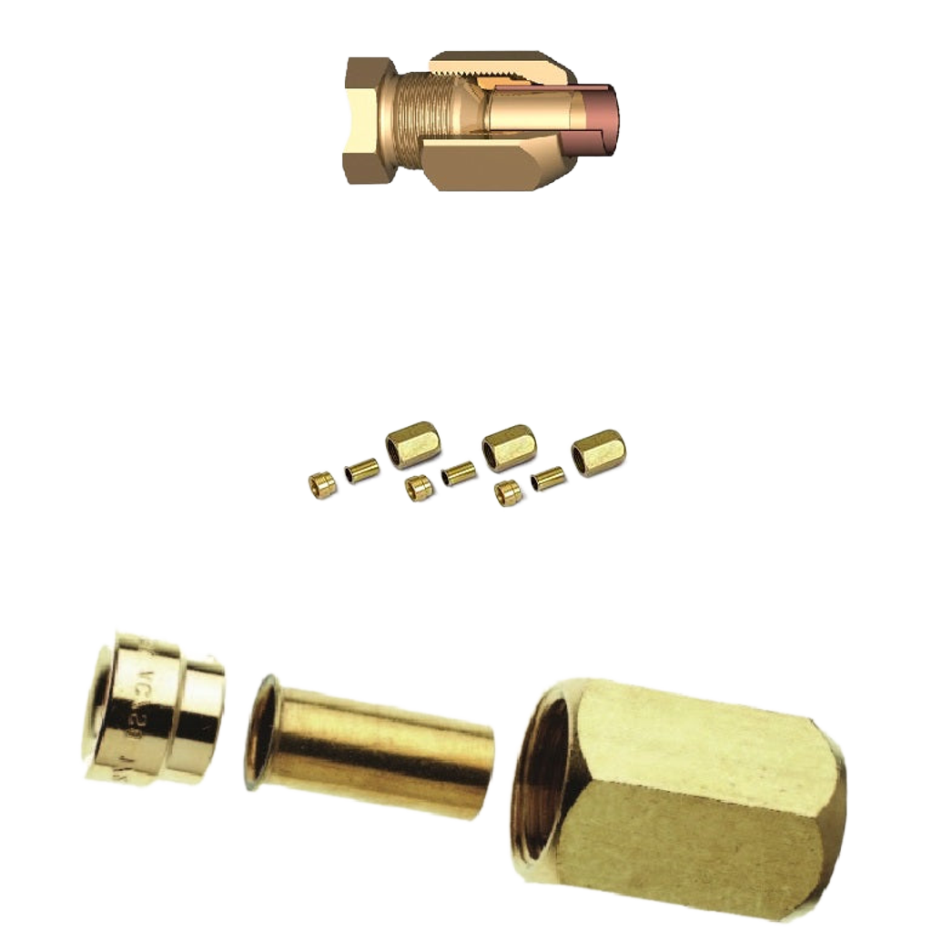 Armacell SAE-Fittinge für Kältemittelleitung Set 1/4" + 3/8" für Kupferrohre