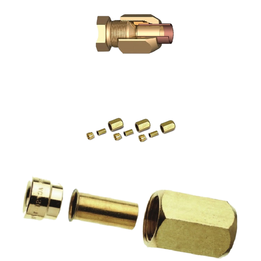 Armacell SAE-Fittinge für Kältemittelleitung  1/4" + 3/8" + 1/2" für Kupferrohr, ohne Bördeln