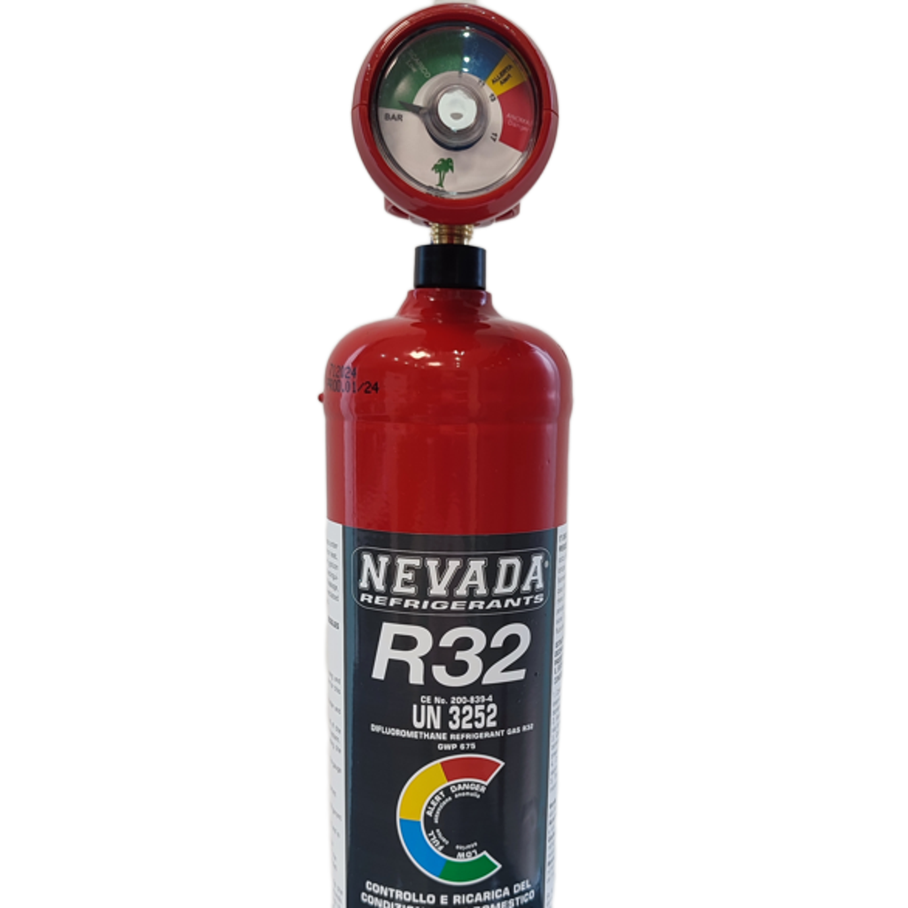 Kältemittel R32 780g mit Füllschlauch & Manometer, für Klimaanlage & Wärmepumpe