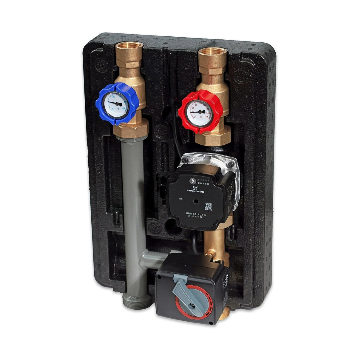 Pumpengruppe für Zentralheizung - mit Dreiwege Mischventil mit Servomotor - GPO S Grundfos DN 25
