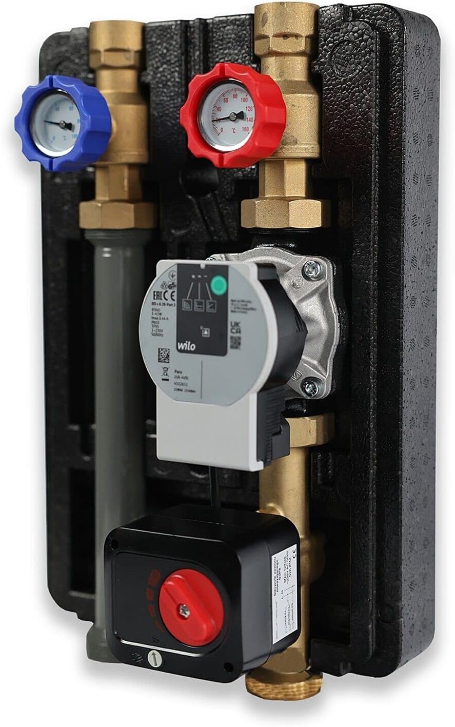 Pump group for central heating - with three-way mixing valve with servo motor - Wilo GPO S DN 20