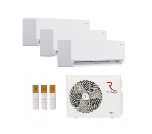 Rotenso Klimaanlage Roni 3x 2,6kW 9000BTU - Multisplit Wandgeräte-Set Digital Inverter WiFi A++