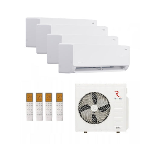 Rotenso Klimaanlage Roni 4x 2,6kW 9000BTU - Multisplit Wandgeräte-Set Digital Inverter WiFi A++
