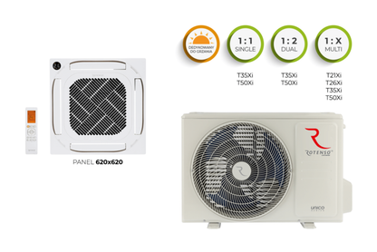 Rotenso LCAC Cassette Tenji 3.5 kW to 5.3 kW Single-Split Set Digital Inverter WiFi A++