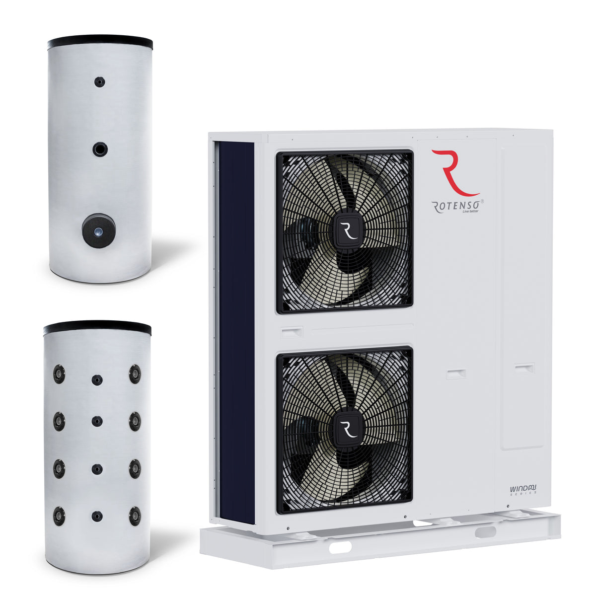 Rotenso Windmi monoblock air-to-water heat pump 12kW WIM120X3 BAFA - buffer tank - domestic hot water tank