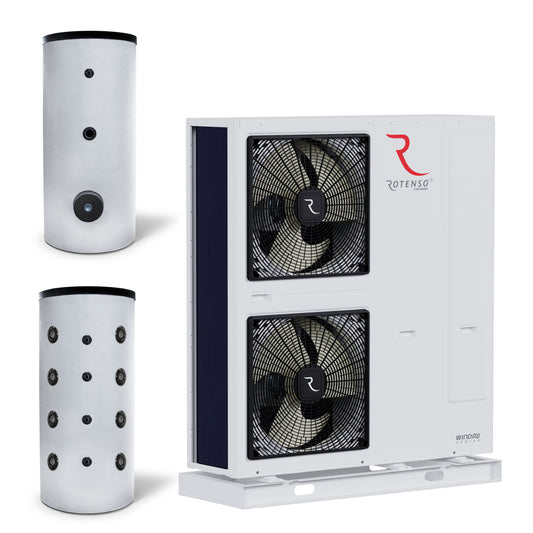 Rotenso Windmi Wärmepumpe Monoblock Luft-Wasser 12KW WIM120X3 BAFA - Pufferspeicher - Brauchwasserspeicher