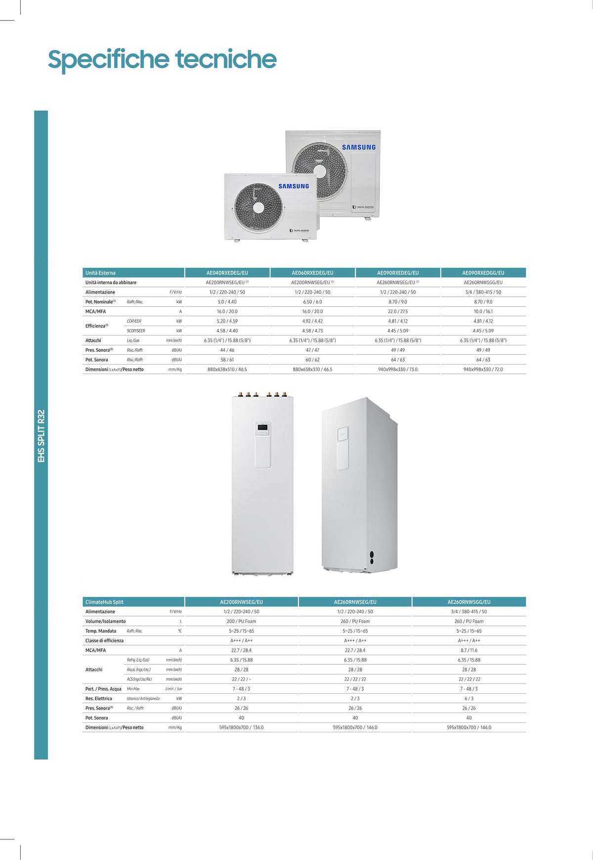 Samsung ClimateHub 9KW split heat pump - 200l complete system all-in-one A+++/A+