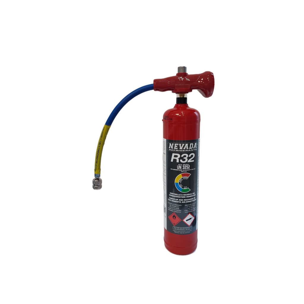 Kältemittel R32 780g mit Füllschlauch & Manometer, für Klimaanlage & Wärmepumpe
