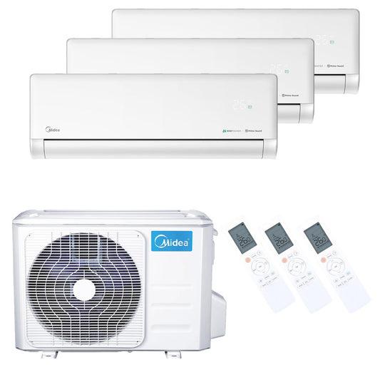Midea Solstice Set Weiß 3x 3,5 kW Klimaanlage Set Multi-Split Wandgerät R32 WIFI