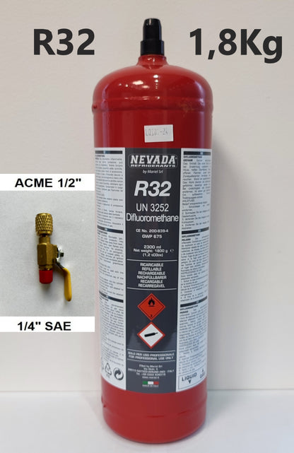 Nevada R32 refrigerant 2.3L 1800g with or without valve, for air conditioner and heat pump