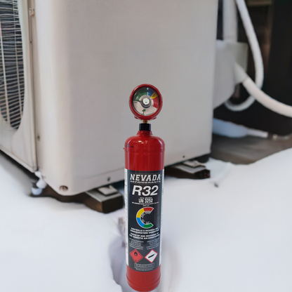 Kältemittel R32 780g mit Füllschlauch & Manometer, für Klimaanlage & Wärmepumpe