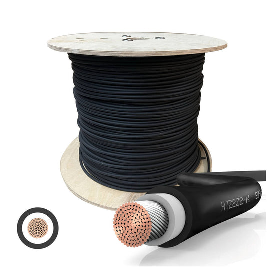 Solarkabel H1Z2Z2-K 6mm² 500m WH/BK DB+ Kabeltrommel Schwarz, Photovoltaik / Solarleitung